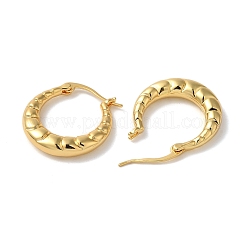 女性用ラックメッキ真鍮フープピアス  鉛フリー＆カドミウムフリー  長持ちメッキ  18KGP本金メッキ  23x4mm&nbsp;EJEW-L224-82G
