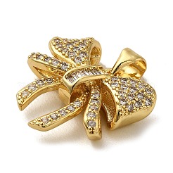 Brass Micro Pave Clear Cubic Zirconia Pendants&nbsp;FIND-Z041-05G