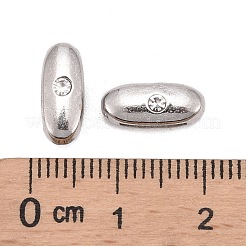 ブレスレット時計バンド作り用の文字スライドチャーム  プラチナメッキ合金クリスタルラインストーンスライドチャーム  カドミウムフリー＆ニッケルフリー＆鉛フリー  文字.i  12x5x5mm  穴：7x1mm&nbsp;ALRI-O012-I-NR