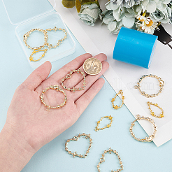 ラックメッキ合金空枠ペンダント  UVレジンDIY用  エポキシ樹脂  押された花のアクセサリーセット  混合図形  ゴールドカラー  35~41x25~41x3~3.5mm  穴：2~3mm  12個/セット&nbsp;PALLOY-OC0001-24