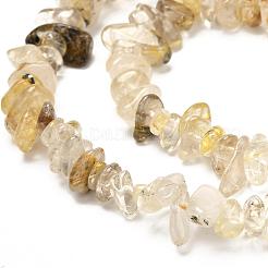 Natural Rutilated Quartz Beads Strands&nbsp;G-G031-03