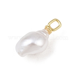 Brass & ABS Plastic Pearl Pendants&nbsp;PL-CBAEB37-01B-G