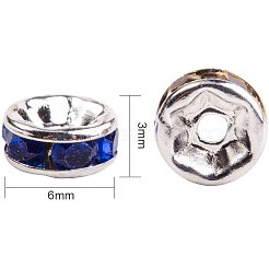 Rondelle Brass Rhinestone Spacer Beads&nbsp;RB-PH0001-06S-NF