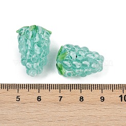 手作りランプワークビーズ  ブドウ  アクアマリン  21~24x15~17mm  穴：1.8mm&nbsp;LAMP-U004-07I