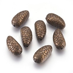 CCBプラスチックビーズ  スポーツビーズ  ラグビー  アンティークブロンズ  35x18x15.5mm  穴：3mm&nbsp;CCB-K007-003AB
