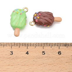 合金エナメルチャーム  アイスクリームのチャーム  ゴールドカラー  ミックスカラー  20.5x12x6mm  穴：1.4mm&nbsp;ENAM-A014-04G