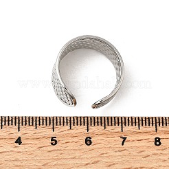 304ステンレススチールオープンカフリング  ステンレス鋼色  12mm&nbsp;RJEW-H261-02P