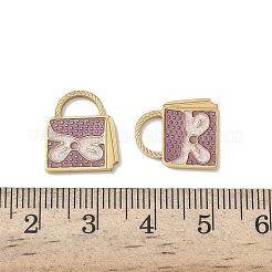304ステンレスペンダント  ハンドバッグ  エナメル  イオンプレーティング（ip）  18KGP本金メッキ  15x13x1.3mm  穴：3.8x6.5mm&nbsp;STAS-C155-03G