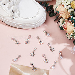 12Pcs 3 Styles Star Alloy Shoes Charms&nbsp;HJEW-DR00215