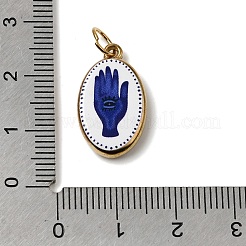 304ステンレススチールペンダントの印刷  ゴールドカラー  オーバル  21x12x4mm  丸カン：6x1ミリ  内径：4mm&nbsp;STAS-K304-09D-G