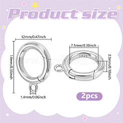 2Pcs Sterling Silver Spring Gate Rings&nbsp;STER-NB0001-41