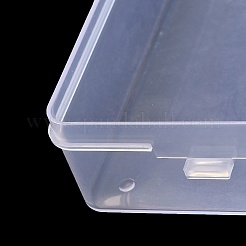 透明プラスチック収納ボックス  ヒンジ付き蓋付き長方形ビーズ容器  透明  11x7.5x3.1cm  内径：9.5x7のCM&nbsp;CON-C021-01A