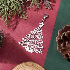 Christmas Tree 201 Stainless Steel Pendant Decorations&nbsp;HJEW-JM02866