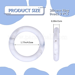 9Pcs Ring Food Grade Eco-Friendly Silicone Focal Beads&nbsp;JX895C