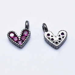 Brass Micro Pave Cubic Zirconia Charms&nbsp;ZIRC-J040-08B-NR