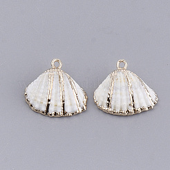 Electroplate Sea Shell Pendants&nbsp;SSHEL-S261-06