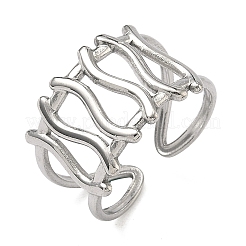 304 Stainless Steel Cuff Open Rings for Women&nbsp;RJEW-B162-01P