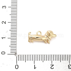 真鍮チャーム  犬のチャーム  14KGP本金メッキ  7.5x16.5x5.5mm  穴：1.4mm&nbsp;KK-D427-04B-G