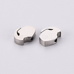 変色しない304ステンレススチールビーズ  レーザー切断  女の子  ステンレス鋼色  10x8x3mm  穴：1.5mm&nbsp;STAS-T052-33P