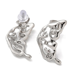 304 Stainless Steel Rhinestone Stud Earrings&nbsp;EJEW-M069-05P