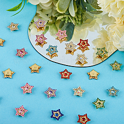 108Pcs 9 Colors Star Sew on Rhinestone&nbsp;OACR-GF0001-13