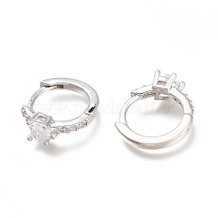 Brass Micro Pave Clear Cubic Zirconia Huggie Hoop Earrings&nbsp;ZIRC-H102-13P