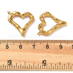 304ステンレスペンダント  ハートチャーム  ゴールドカラー  22x21x4mm  穴：1.5mm&nbsp;LS-STAS-D373-03G