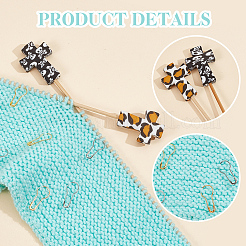 7Pcs 7 Styles Cross Silicone Beads Knitting Needle Protectors/Knitting Needle Stoppers&nbsp;DIY-NB0010-32