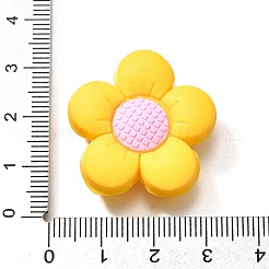 食品グレードのシリコーンビーズ  花  きいろ  28x29.5x9.5mm  穴：2mm&nbsp;LS-SIL-S009-01A