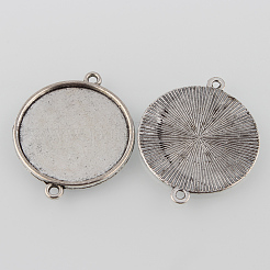 Tibetan Style Alloy Cabochon Connector Settings&nbsp;X-TIBE-M022-14AS