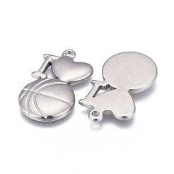 Non-Tarnish 304 Stainless Steel Pendants&nbsp;STAS-F249-18P