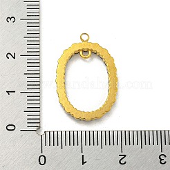金メッキ 304 ステンレススチール リンク コネクタ チャーム  ラインストーン付き  オーバル  ジェット  23.5x15.5x2.5mm  穴：1.4mm＆1.6mm&nbsp;STAS-K273-05G-02