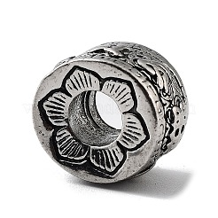 チベット風合金ヨーロピアンビーズ  大穴ビーズ  花を持つ列  アンティークシルバー  16.5x10mm  穴：6mm&nbsp;TIBE-L012-015AS