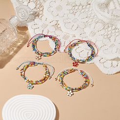 Adjustable Glass Bead Braided Beaded Bracelet&nbsp;BJEW-JB08951