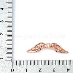合金ビーズ  長持ちメッキ  ラックめっき  翼  ローズゴールド  7x31x3mm  穴：1.6mm&nbsp;FIND-H012-03RG