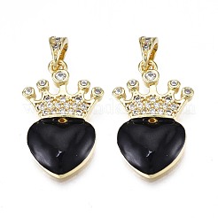 Brass Micro Pave Clear Cubic Zirconia Pendants&nbsp;ZIRC-N039-208