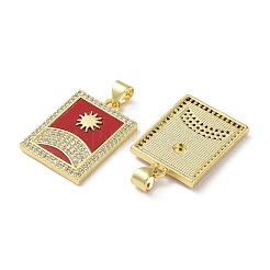 Brass Micro Pave Clear Cubic Zirconia Pendants&nbsp;KK-C045-09G