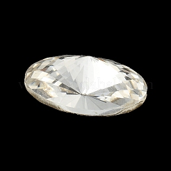 カット加工ガラスラインストーンカボション  後ろ向き  フラットラウンド  クリスタル  25x12mm&nbsp;GGLA-C032-06