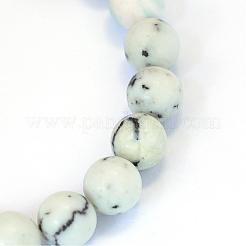 ナチュラルイエローターコイズ（ジャスパー）ラウンドビーズ連売り  6~6.5mm  穴：1mm  約63個/連  15.5インチ&nbsp;G-E334-6mm-02