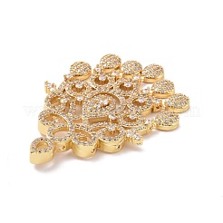 Eco-friendly Brass Micro Pave Clear Cubic Zirconia Big Pendants&nbsp;KK-D079-01G