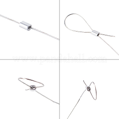 304ステンレス鋼ワイヤーロープ  ジュエリーDIY製版材料  ステンレス鋼色  0.5mm  約100m /ロール&nbsp;OCOR-WH0032-09