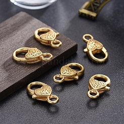 Tibetan Style Alloy Lobster Claw Clasps&nbsp;X-LF014Y-MG-NR