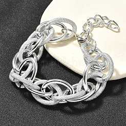 Punk & Hiphop Style Alloy Rolo Chains Link Bracelets for Women Men&nbsp;LS-BJEW-K270-01P