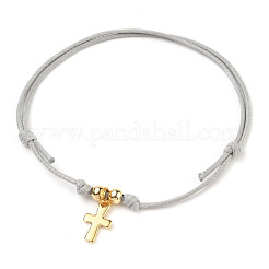 Adjustable Waxed Polyester Braided Cord Charm Bracelets&nbsp;BJEW-JB05547