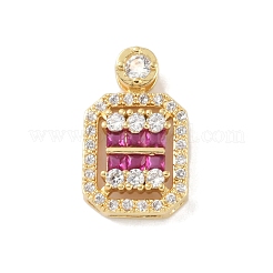 Rack Plating Brass Micro Pave Cubic Zirconia Pendants&nbsp;KK-A224-20G