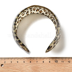 女性用アクリルオープンカフリング  ヒョウ柄  キャメル  38mm  内径：63mm&nbsp;RJEW-R020-01