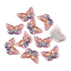アクリルビーズ  ゴールドライン入り  蝶  カラフル  15x23x3mm  穴：1mm&nbsp;OACR-TAC0002-01B-05