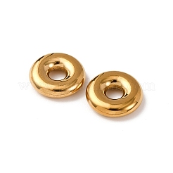304ステンレススチールヨーロピアンビーズ  大穴ビーズ  イオンプレーティング（ip）  ドーナツ  18KGP本金メッキ  14.5x3.8mm  穴：4.5mm&nbsp;STAS-D383-01A-G