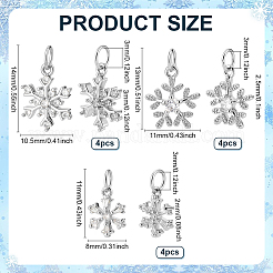 12Pcs 3 Styles Brass Micro Pave Clear Cubic Zirconia Pendants&nbsp;KK-PH0012-21