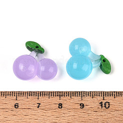 透明樹脂ペンダント  さくらんぼのチャーム  ミックスカラー  21x20.5x12mm  穴：1.4mm&nbsp;RESI-N050-24